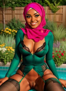 Nadiya Hussain Hijab, UK Chef, Ai Generated. Bimbo Babe.