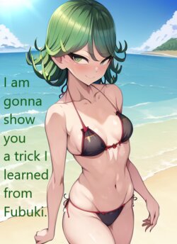 Tatsumaki Beach Breast Expansion (Stable Diffusion AI) [AI Generated]