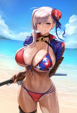 [LungArt] Miyamoto Musashi (Swimsuit) [BBC] (Patreon) [AI Generated]