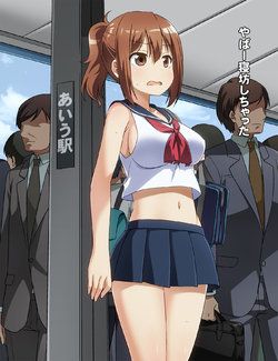 [Umenomi Gahou (Umekiti)] Nunoji Menseki ga Sukunai Seifuku JK ga Manin Densha ni Oshikomaretara?