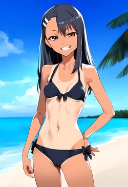 DuroComoLaPiedra - Nagatoro having fun on the beach (Patreon) (AI Generated)