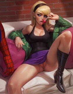 [Evulchibi] Gwen welcomes Peter home (Spider-Man)