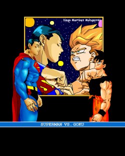 Goku vs super man by Diego Martinez