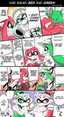 [Colomonyu (Eromame)] Yuri Squid - Red & Green [Splatoon] (English) (Ongoing)