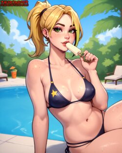 [TheCoomjurer] Chilling at the pool with Hellsie( female and shemale versions) [AI Generated]