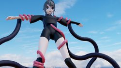 [Yandere Simulator] Ayano Aishi caught by tentacles (MMD)