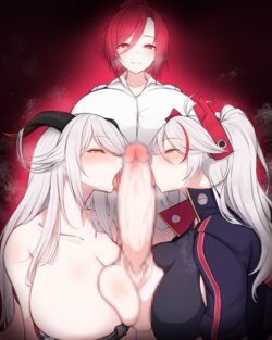 [Rikuguma] Futanari Boss Threesome