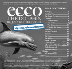 Ecco the Dolphin (Dreamcast) Game Manual