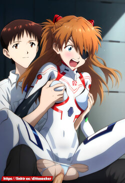 Shinji Ikari X Asuka Shikinami (White plugsuit) - AI Generated