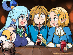 [Snegovski] Zelda and Aqua having a good time (Breath of the Wild, KonoSuba)