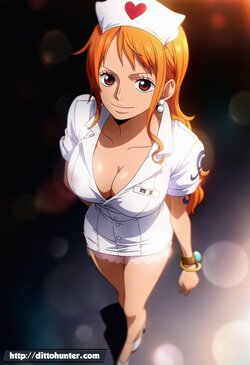 [Ditto Seeker] [Requested] Nami from (One piece) as a Nurse, undressing and sex [Ai Generated]