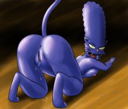 Marge Simpson  - Blue Cat Marge ( Furry, Feline, Cat, Panther )