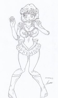 My miny Sailor Mercury Sketches work_1