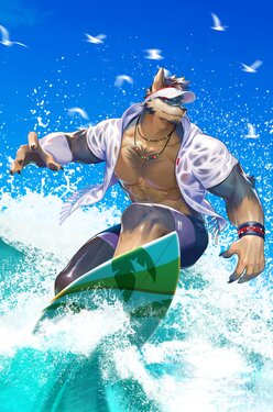 [macro sergal] Summer Splash! (illust)