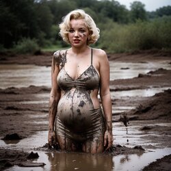 Pregnant Marilyn in mud [AI Generated]