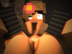 Slippery (Minecraft, cumflation, Big penis, stomach bulge)