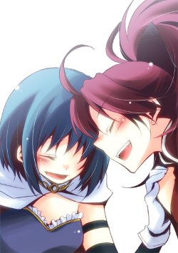 Sayaka and Kyouko (rinko) (Puella Magi Madoka Magica) (Spanish)