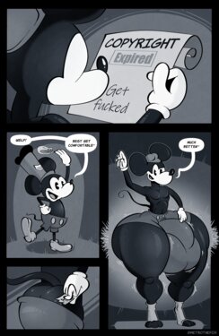 [MetroTheFox] Mickey and Ozwald in: Free Public Use (Black & White)