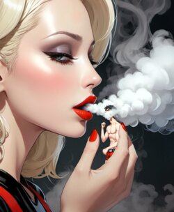 Smoking Giantess Art (DeviantArt) [AI Generated]