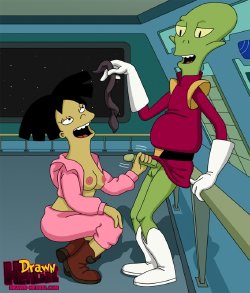 Futurama: Zapp Brannigan with Kif Kroker fack Emy Wong [comix]