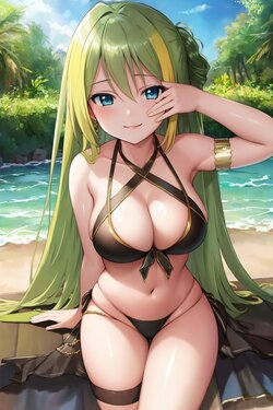 [AI Generated] Alina Gray Swimsuit