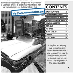 Crazy Taxi (DreamCast) Game Manual