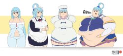 Konosuba Aqua and Genderbent Kazuma Weight Gain by Anastimafilia