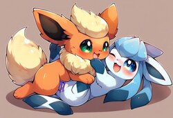 flareon mating with glaceon [AI Generated]