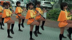 A group of marching bands JK playing on public roads "It's okay to kidnap about one person and rape them in the anal..."