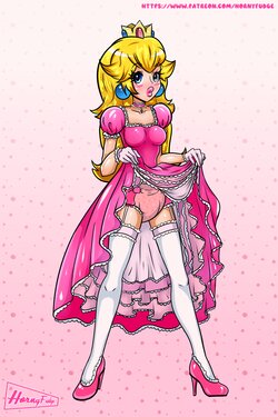 [HornyFudge]  Princess Peach + diaper + chastity