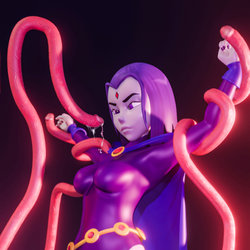 [Nisama3dx] Raven Tentacled (Teen Titans)