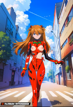 Asuka Langley Torn plugsuit [AI Generated]