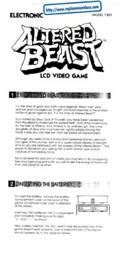 Altered Beast (Tiger LCD) Game Manual