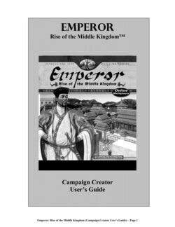 [Sierra Studios & Impressions Games] Emperor: Rise of the Middle Kingdom Campaign Creator (English)