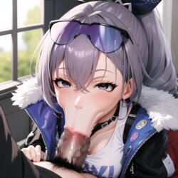 (アキ) Silverwolf Blowjob Face [AI Generated]