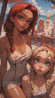 Wet Beach Babes [AI Generated]