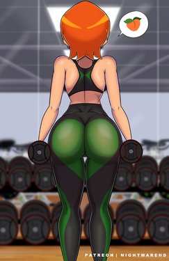 [NightmareHdraw] Gwen at gym (Ben10)