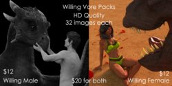 [PWRof3D] Willing Vore Packs