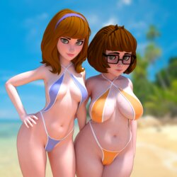 [Breedingduties] Velma and Daphne on the Beach (Scooby-Doo)