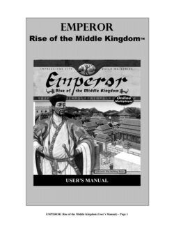 [Sierra Studios & Impressions Games] Emperor: Rise of the Middle Kingdom - Manual (In Game CD / English)