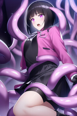 Girl and Tentacles (AI Generated)