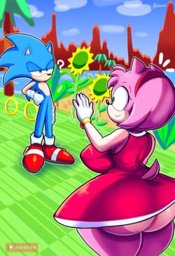 [Francyart34] Amy & Sonic (Sonic the Hedgehog)
