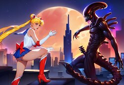 [ETUS] Alien vs Sailor Moon [AI Generated]