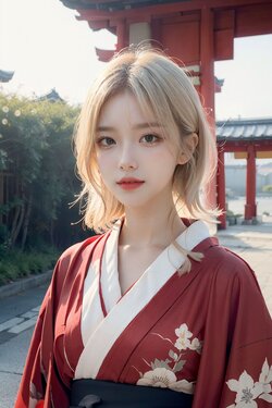 [Patreon] AI Beautiful - 244 Red Kimono [AI Generated]