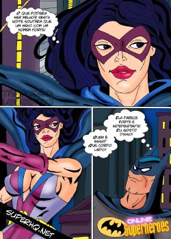 Hungry Huntress and horny Batman meet for hot sex [Portuguese]