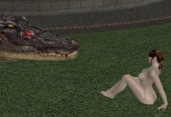 Claire Redfield and her pet Alligator (Vore)