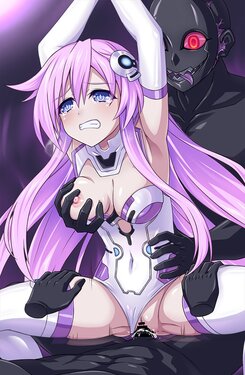 [Ribimura] Purple Sister humiliation mask brainwashing (Hyperdimension Neptunia)