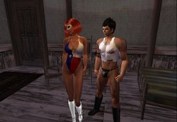 Superheroine AmeriGal captured and enslaved by Kazuki (Second Life)