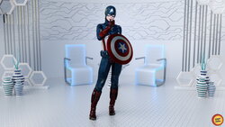 ProneToClone - Elle Fanning  cosplay Captain America (Textless)
