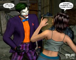 [Online Superheroes] Joker bangs a hot babe in the alley (Batman)